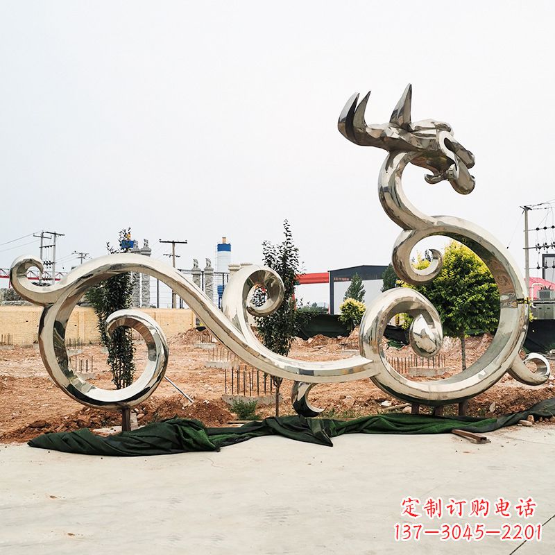 广东不锈钢花边龙形雕塑