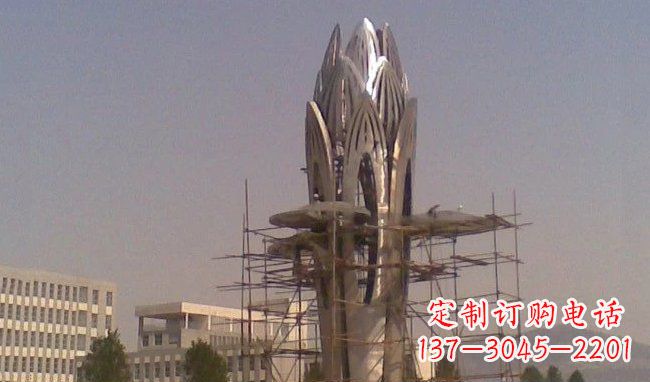 广东不锈钢花朵火炬雕塑