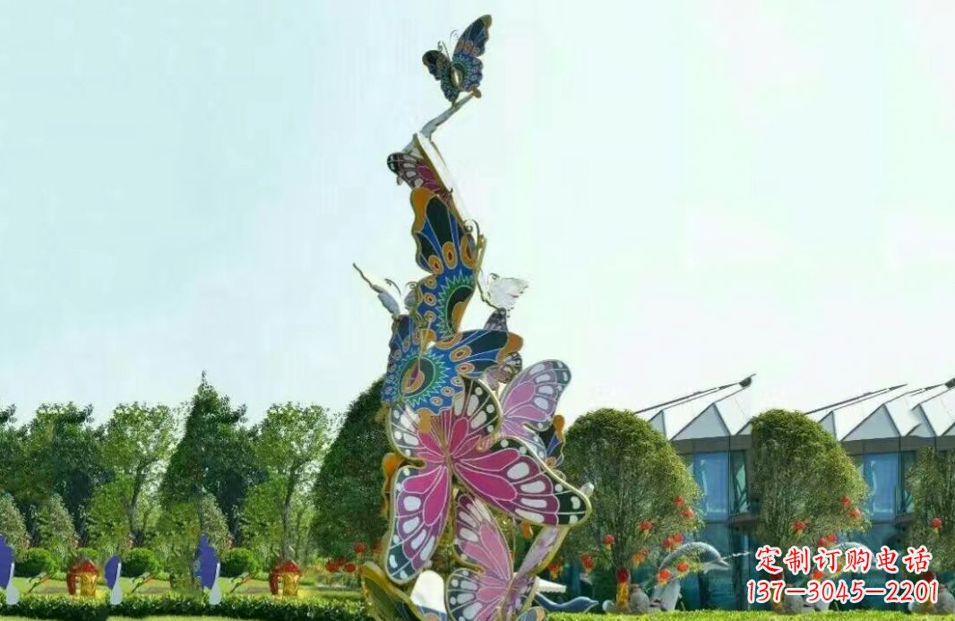 广东不锈钢蝴蝶美丽的雕塑之美