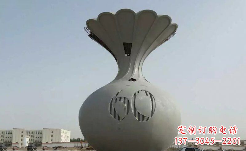 广东不锈钢花篮雕塑 (2)