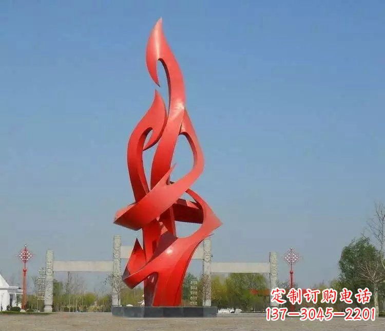 广东火苗雕塑点缀城市景观