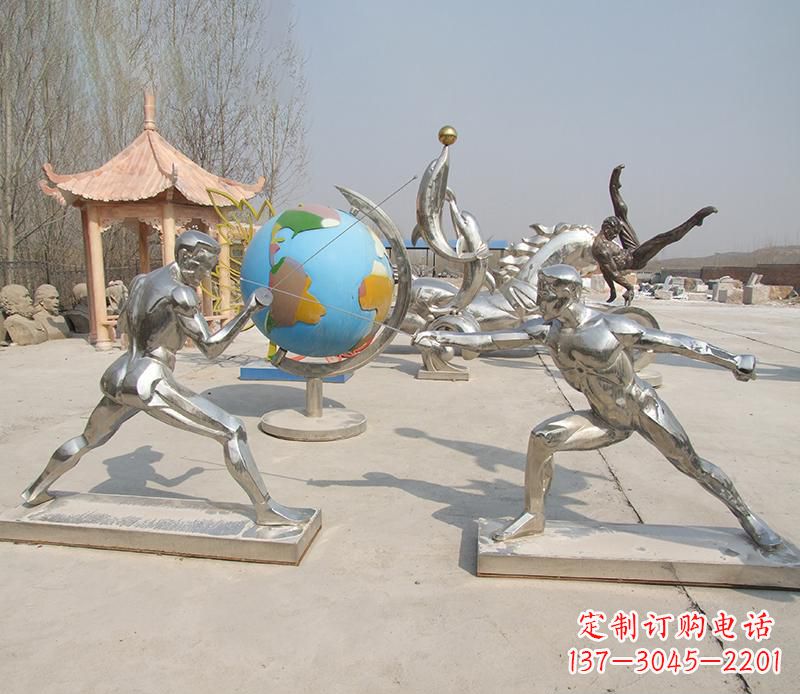 广东不锈钢击剑运动员雕塑
