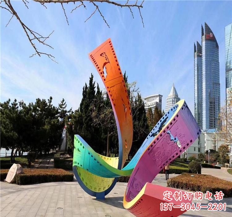 广东波浪状的不锈钢胶卷雕塑