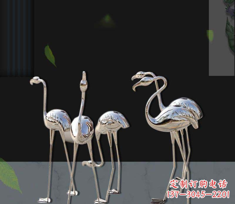 广东不锈钢镜面火烈鸟雕塑1