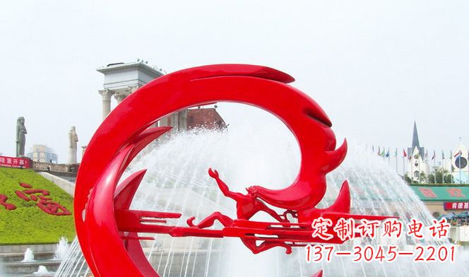广东夸父的传奇不锈钢雕塑