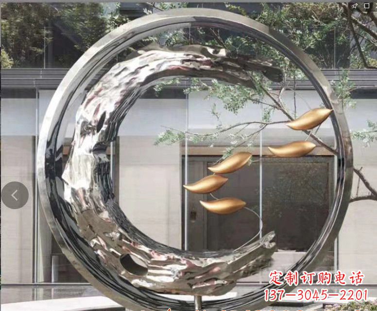 广东不锈钢鲤鱼跃龙门——一座精美的雕塑
