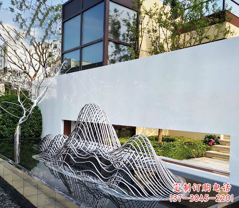 广东不锈钢镂空假山雕塑1