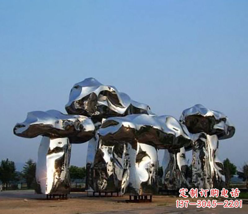广东不锈钢蘑菇广场雕塑