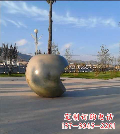 广东不锈钢苹果广场雕塑 (2)