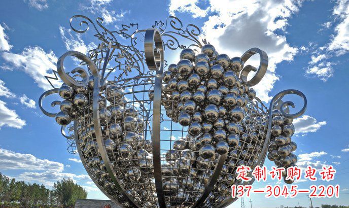 广东不锈钢葡萄雕塑精致美观、经久耐用