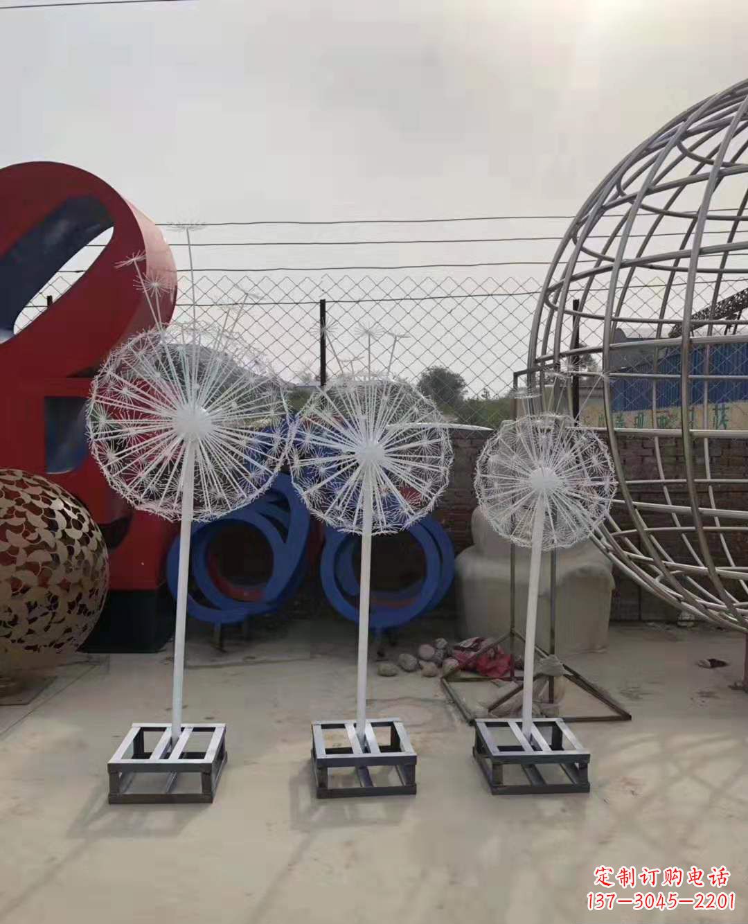 广东不锈钢蒲公英雕塑点亮园林景观