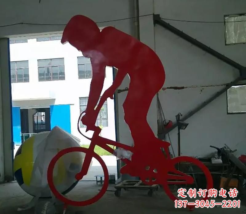 广东不锈钢骑自行车运动雕塑