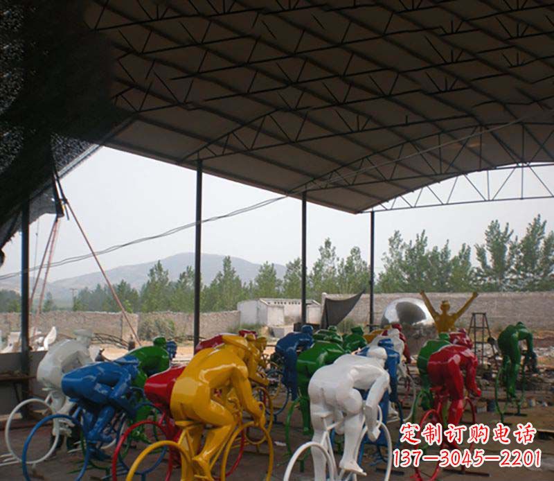 广东不锈钢骑自行车运动雕塑1