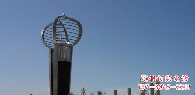 广东不锈钢火炬形雕塑熠熠生辉