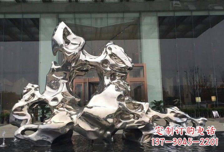 广东精美太湖石雕塑,不锈钢企业的杰作