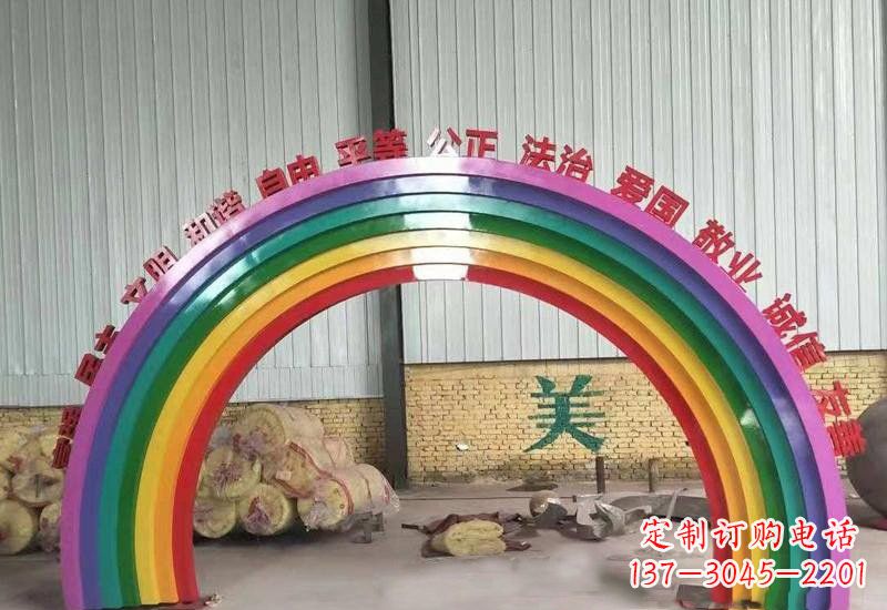 广东不锈钢社会主义核心价值观彩虹拱门雕塑