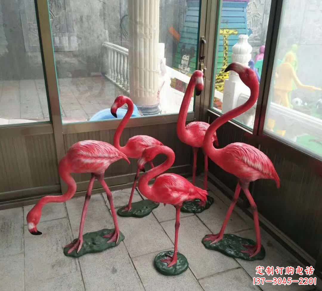 广东不锈钢室外仿真火烈鸟雕塑