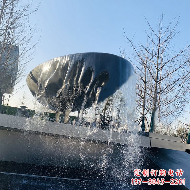 广东不锈钢水钵瀑布喷泉景观雕塑