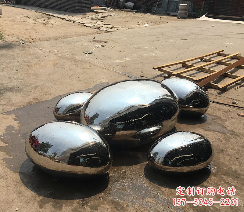 广东不锈钢水滴创造景观雕塑