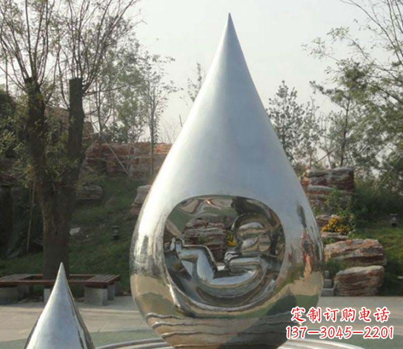 广东不锈钢水滴雕塑1