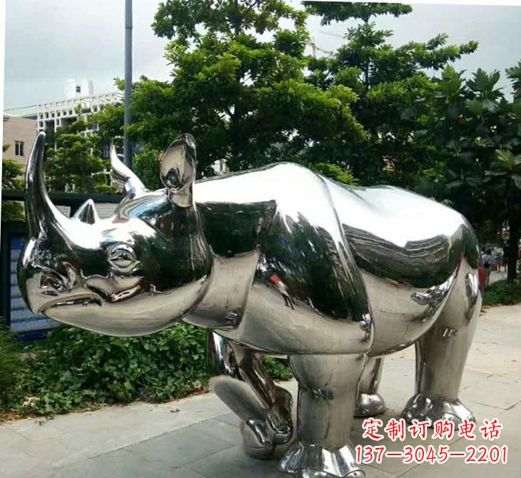 广东不锈钢犀牛雕塑传承自然之美