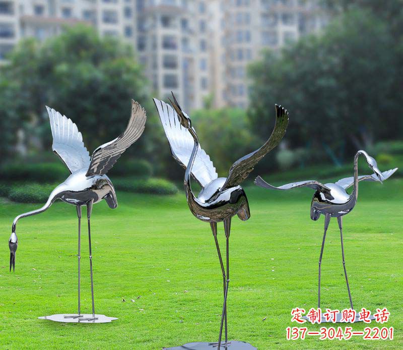 广东不锈钢仙鹤雕塑展现传统文化风采