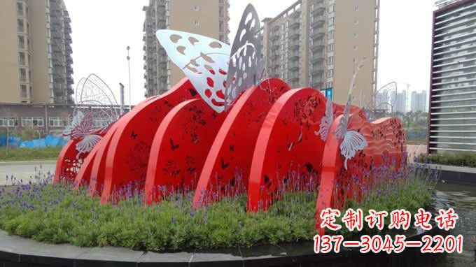 广东不锈钢小区抽象蝴蝶雕塑
