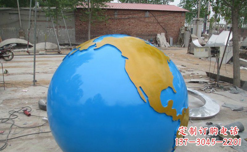 广东不锈钢校园地球雕塑象征着全球友好