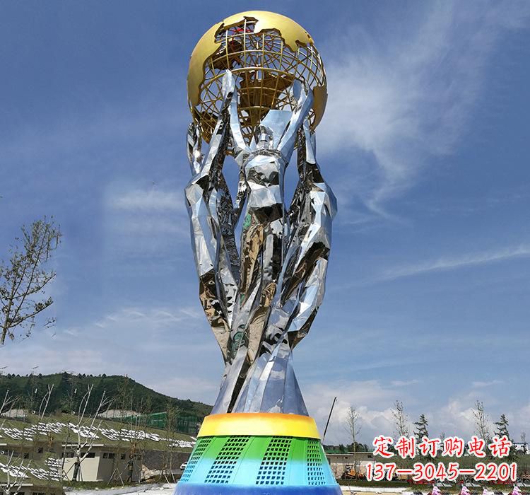 广东不锈钢艺术地球仪雕塑精美的艺术装置