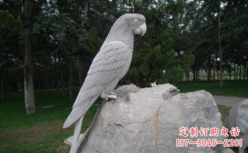 广东不锈钢鹦鹉公园动物雕塑