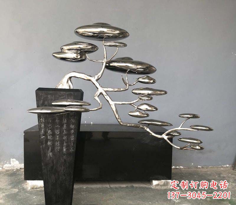 广东不锈钢迎客松雕塑雕塑带来的美丽