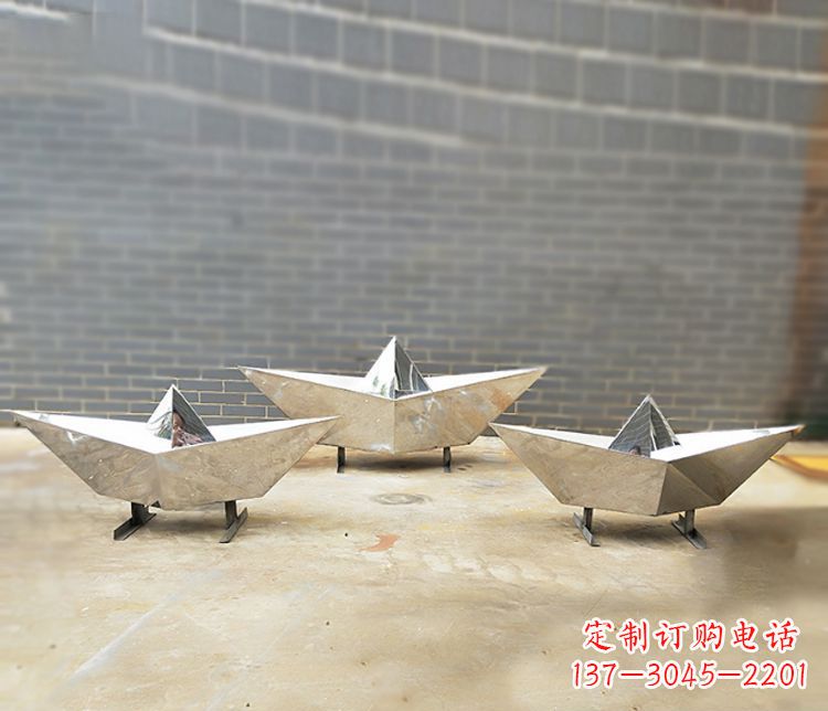 广东不锈钢元宝雕塑精致的艺术品