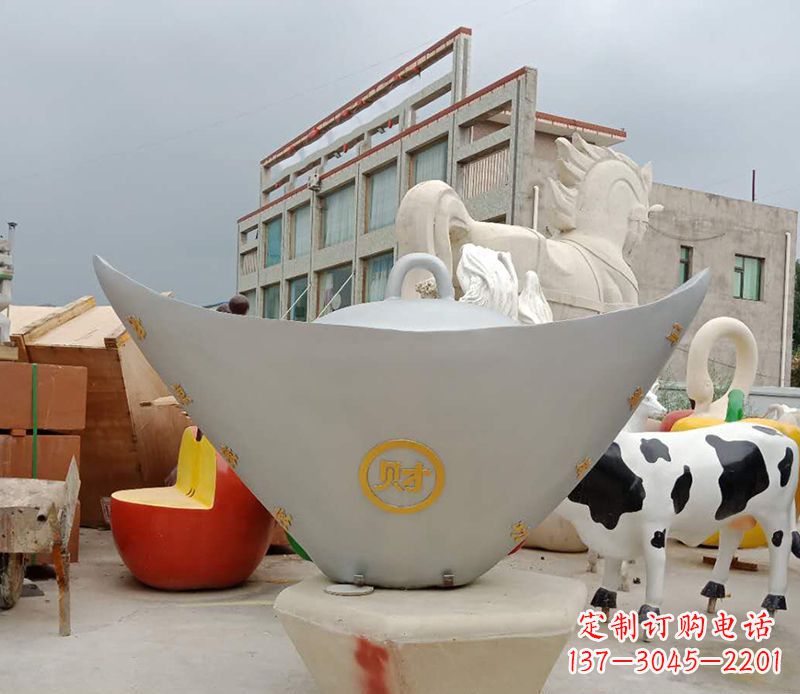 广东不锈钢元宝雕塑精美而珍贵