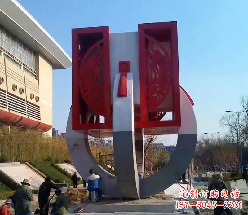 广东不锈钢圆环雕塑