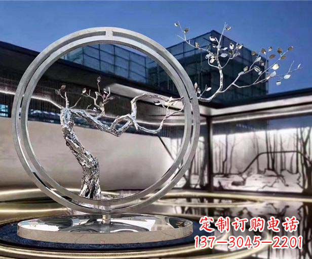 广东不锈钢圆环景观雕塑1