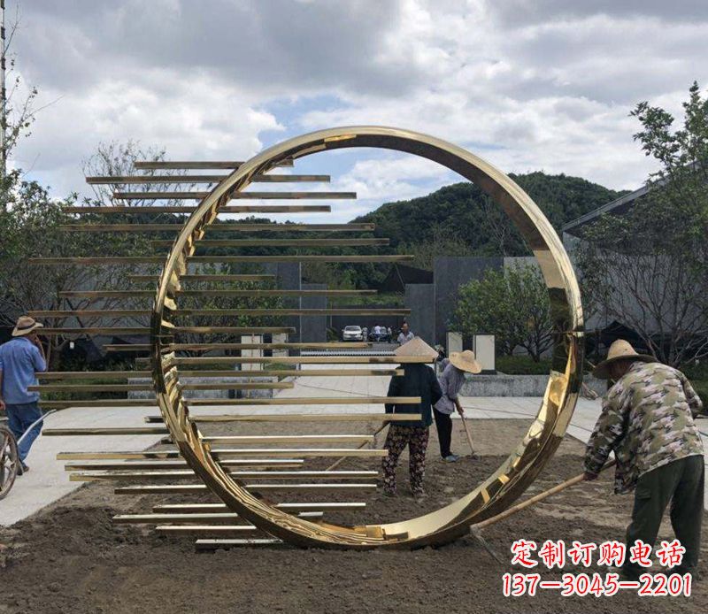 广东不锈钢圆环艺术雕塑
