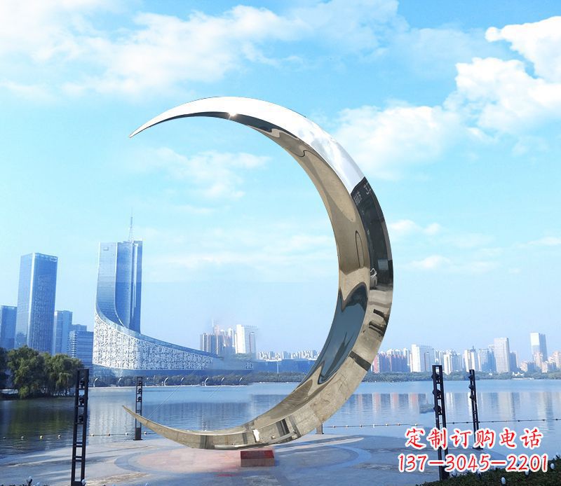 广东不锈钢月亮雕塑