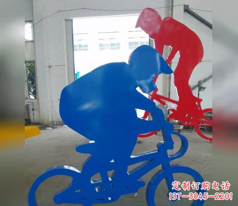 广东不锈钢运动骑·精美自行车雕塑