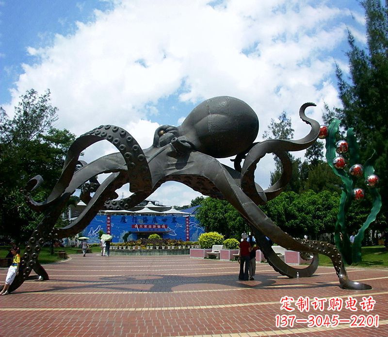 广东不锈钢章鱼雕塑精美艺术品