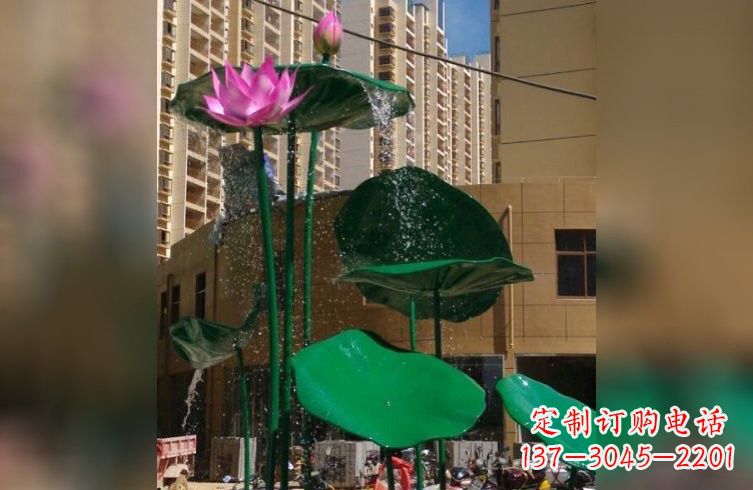广东彩色不锈钢荷花雕塑美丽而富有寓意