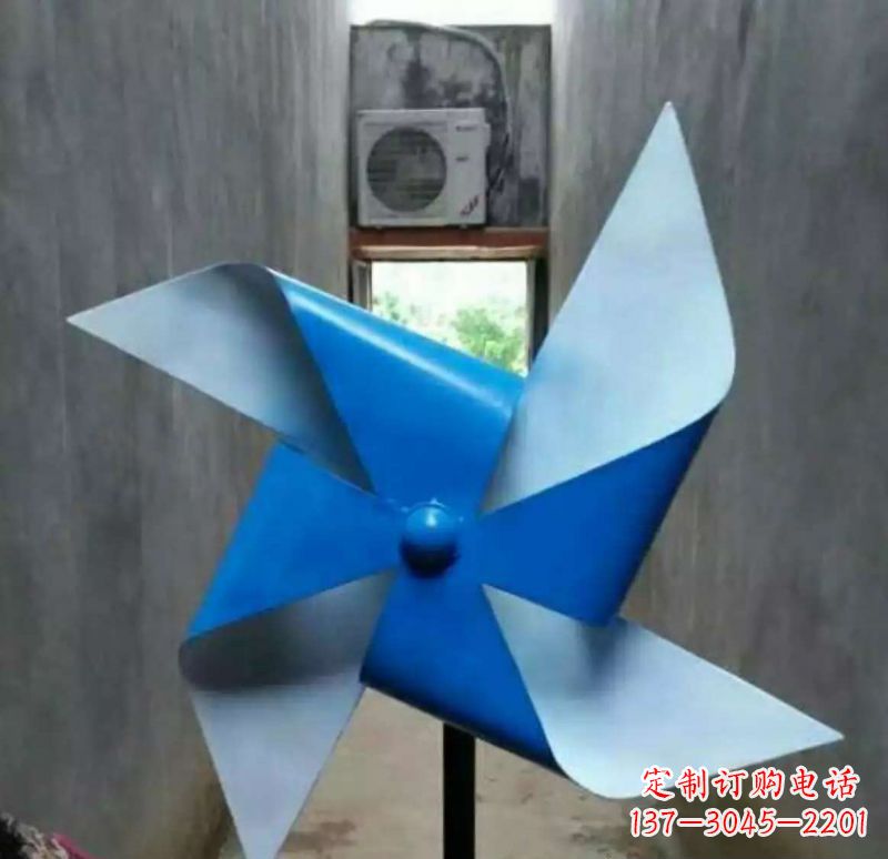 广东彩色小区不锈钢风车雕塑