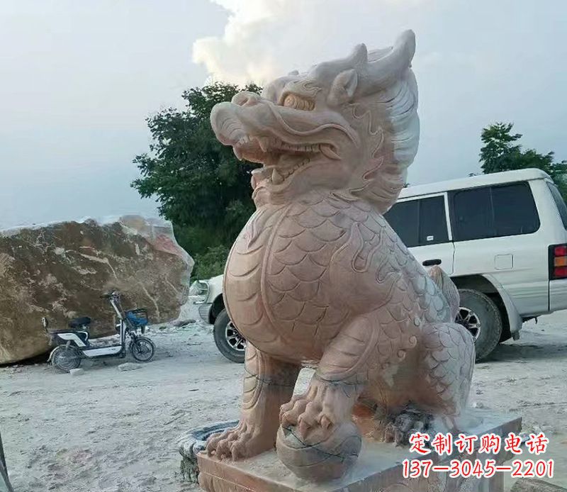 广东麒麟雕塑象征传统文化的精灵