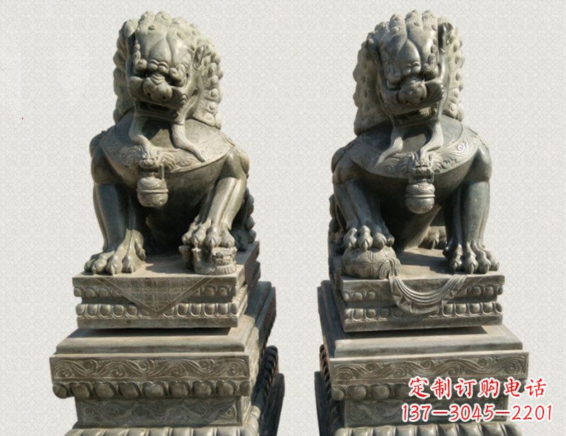 广东狮子雕塑象征王者风范