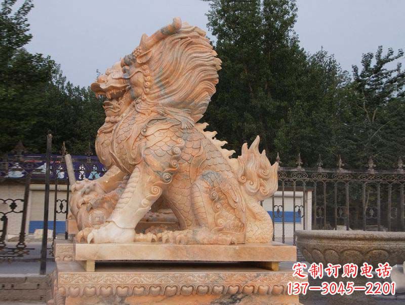 广东麒麟门口镇宅石雕