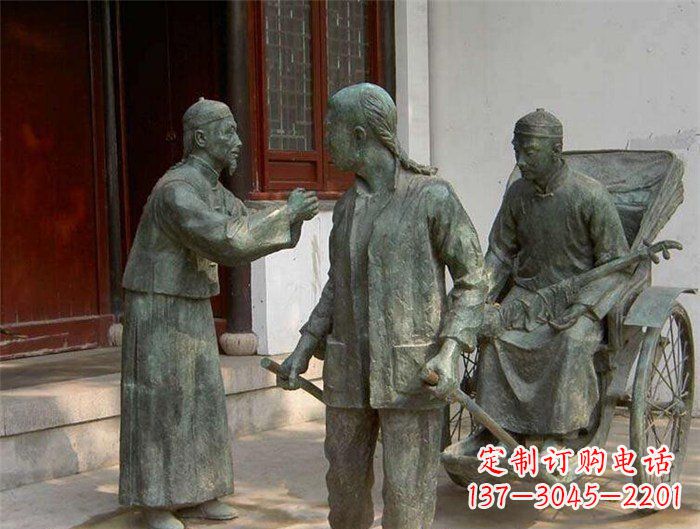 广东车夫之雕古代人物铜像