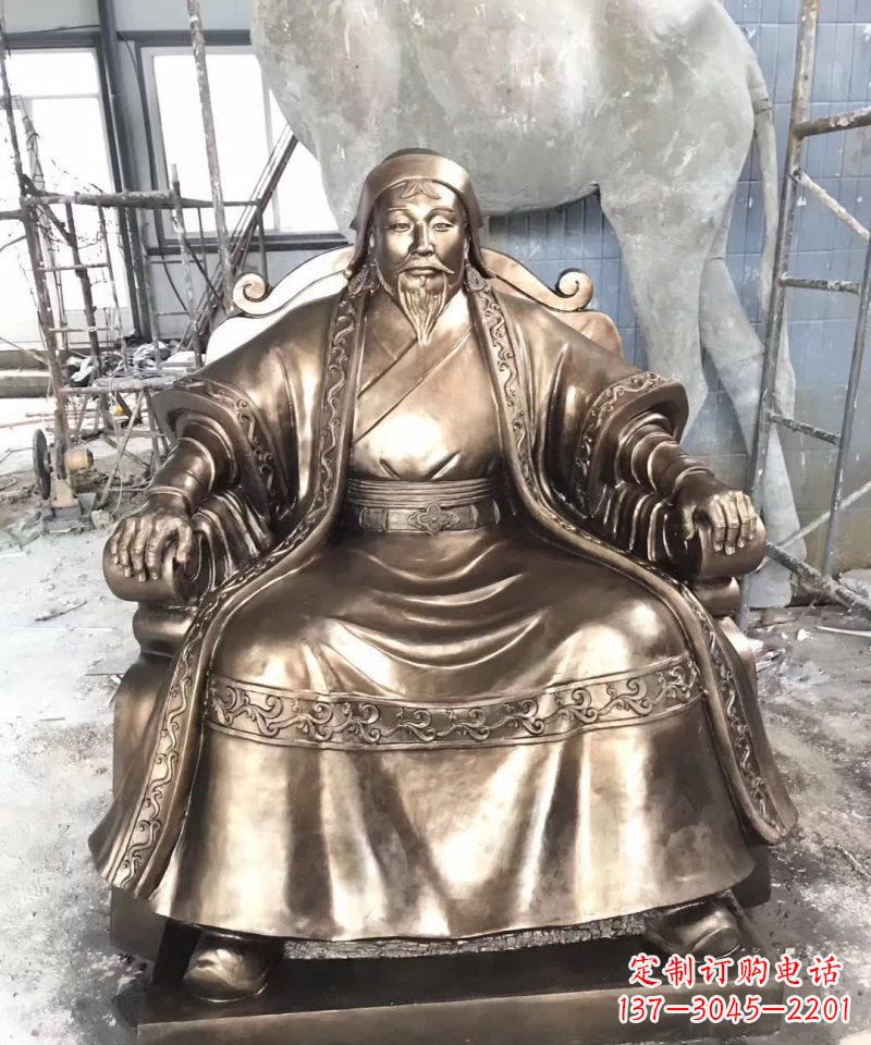 广东成吉思汗铜雕——象征着蒙古强大力量