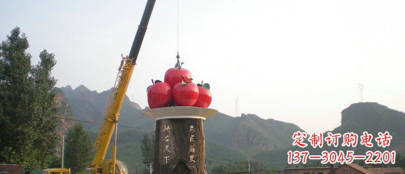 广东城市不锈钢苹果标志雕塑