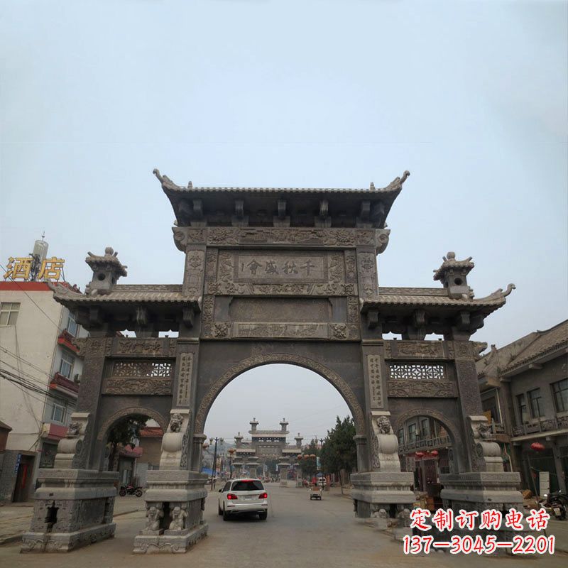 广东仿古牌楼雕塑——缔造城市文化新气象
