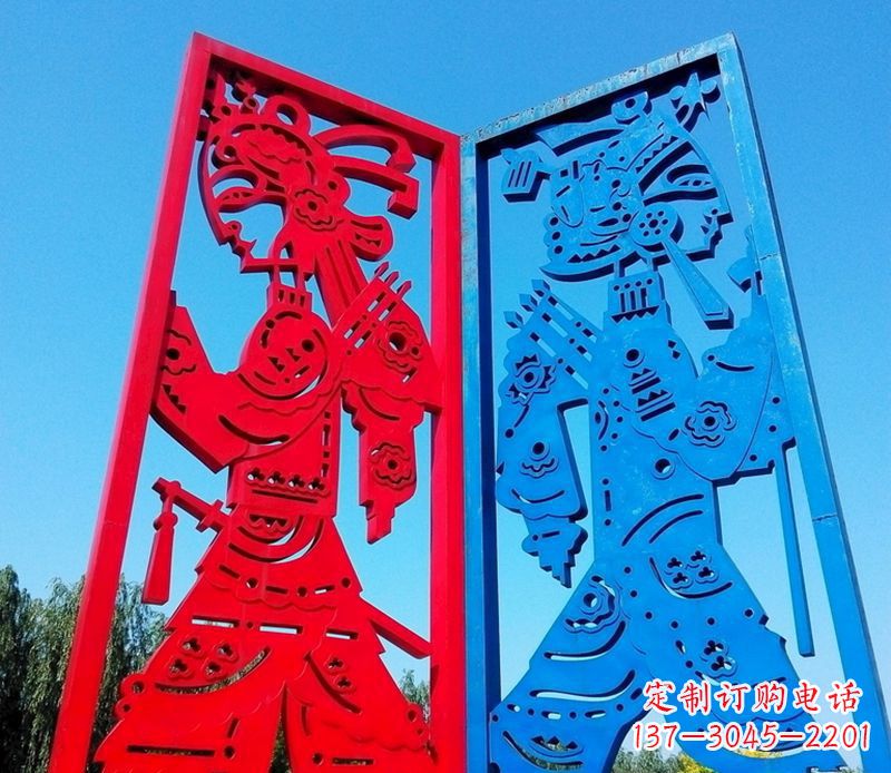 广东精美的皮影戏雕塑