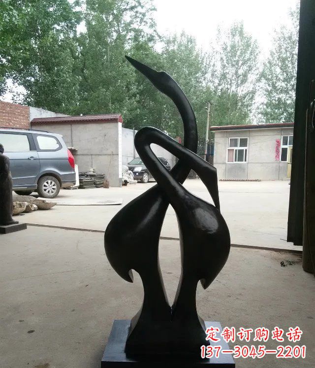 广东抽象天鹅景观动物铜雕